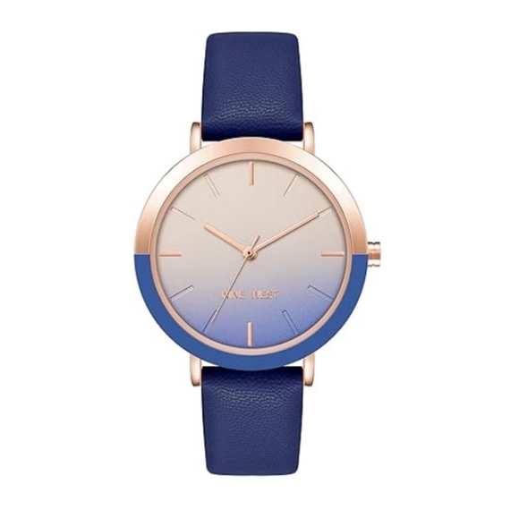 Women's New Strap Watch Gold /Blue - Picture 1 of 6